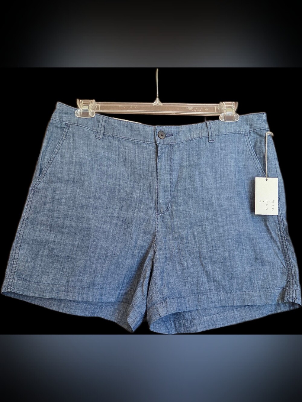 A New Day Chambray Women’s Chino Blue Shorts - NWT!